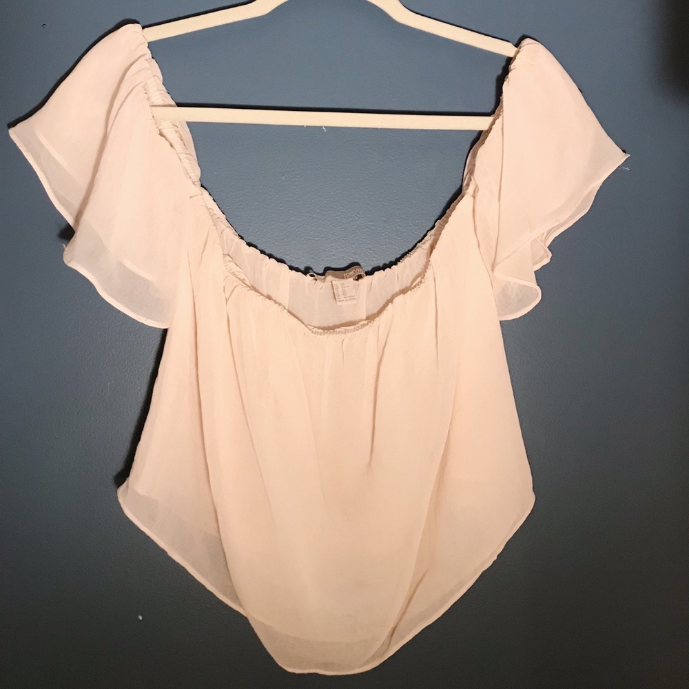 Off The Shoulder Blouse Light Pink